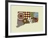 Connecticut State Map-Lanre Adefioye-Framed Giclee Print