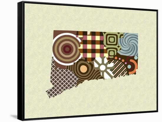 Connecticut State Map-Lanre Adefioye-Framed Stretched Canvas