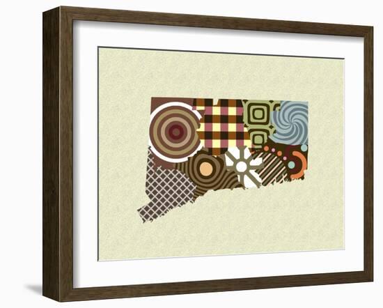 Connecticut State Map-Lanre Adefioye-Framed Giclee Print