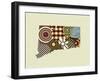 Connecticut State Map-Lanre Adefioye-Framed Giclee Print
