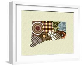 Connecticut State Map-Lanre Adefioye-Framed Giclee Print