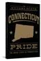 Connecticut State Pride - Gold on Black-Lantern Press-Stretched Canvas