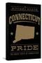 Connecticut State Pride - Gold on Black-Lantern Press-Stretched Canvas