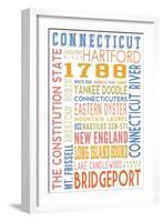 Connecticut - Typography-Lantern Press-Framed Art Print