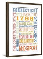 Connecticut - Typography-Lantern Press-Framed Art Print