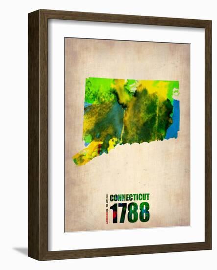 Connecticut Watercolor Map-NaxArt-Framed Art Print