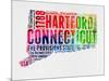 Connecticut Watercolor Word Cloud-NaxArt-Mounted Art Print