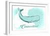 Connecticut - Whale - Teal - Coastal Icon-Lantern Press-Framed Art Print