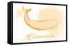 Connecticut - Whale - Yellow - Coastal Icon-Lantern Press-Framed Stretched Canvas