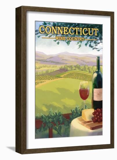 Connecticut - Wine Country Scene-Lantern Press-Framed Art Print