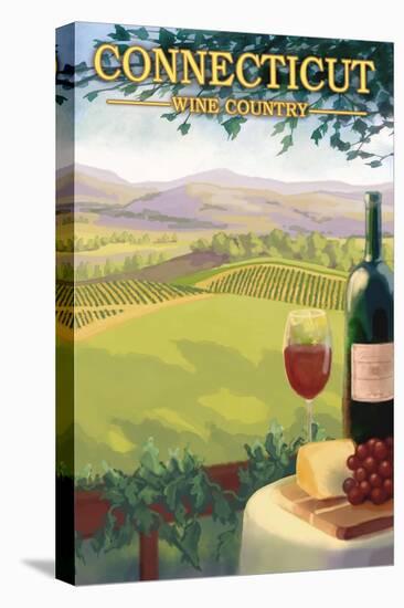 Connecticut - Wine Country Scene-Lantern Press-Stretched Canvas