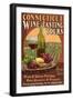 Connecticut - Wine Tours Vintage Sign-Lantern Press-Framed Art Print