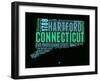 Connecticut Word Cloud 1-NaxArt-Framed Art Print