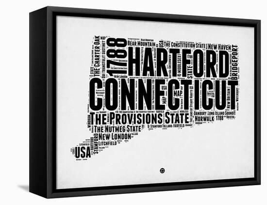Connecticut Word Cloud 2-NaxArt-Framed Stretched Canvas