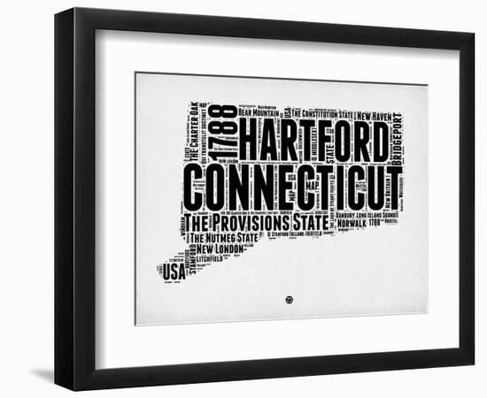 Connecticut Word Cloud 2-NaxArt-Framed Art Print