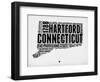 Connecticut Word Cloud 2-NaxArt-Framed Art Print