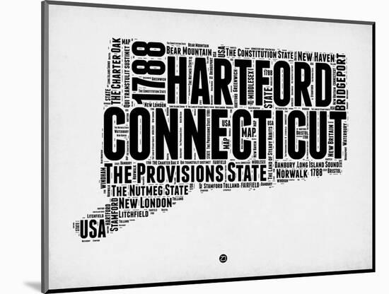 Connecticut Word Cloud 2-NaxArt-Mounted Art Print