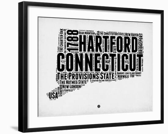 Connecticut Word Cloud 2-NaxArt-Framed Art Print