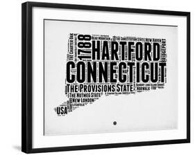 Connecticut Word Cloud 2-NaxArt-Framed Art Print