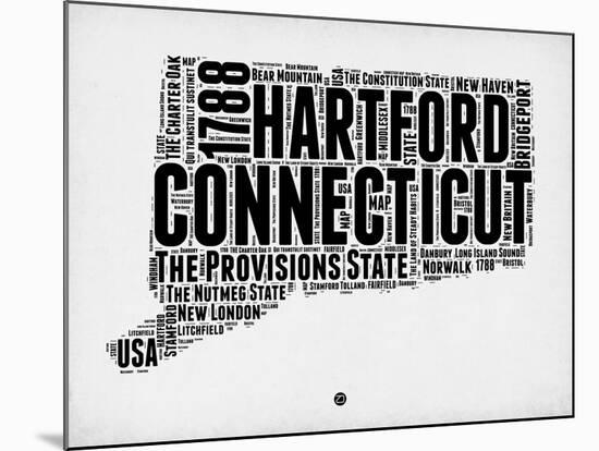 Connecticut Word Cloud 2-NaxArt-Mounted Art Print