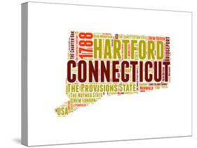 Connecticut Word Cloud Map-NaxArt-Stretched Canvas