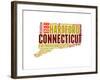 Connecticut Word Cloud Map-NaxArt-Framed Art Print