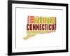 Connecticut Word Cloud Map-NaxArt-Framed Art Print