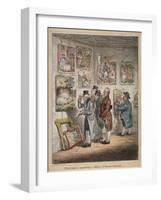Connoisseurs Examining a Collection of George Morland’S, Published by Hannah Humphrey, 1807-James Gillray-Framed Giclee Print
