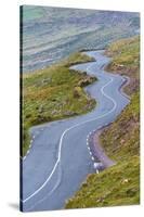 Connor pass, Dingle peninsula, County Kerry, Munster province, Ireland, Europe.  Bending road leadi-Marco Bottigelli-Stretched Canvas