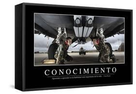 Conocimiento. Cita Inspiradora Y Póster Motivacional-null-Framed Stretched Canvas