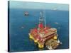 Conoco's- Mating- Hutton Tension Leg Platform 1984-Terence Cuneo-Stretched Canvas