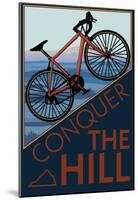 Conquer the Hill - Mountain Bike-null-Mounted Poster