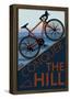 Conquer the Hill - Mountain Bike-null-Framed Poster