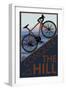 Conquer the Hill - Mountain Bike-Lantern Press-Framed Premium Giclee Print