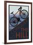 Conquer the Hill - Mountain Bike-Lantern Press-Framed Art Print