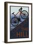 Conquer the Hill - Mountain Bike-Lantern Press-Framed Premium Giclee Print