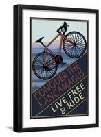 Conquer the Kancamagus, New Hampshire - Mountain Bike-Lantern Press-Framed Art Print