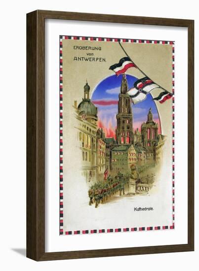 "Conquest of Antwerp - Cathedral", 1914-null-Framed Giclee Print