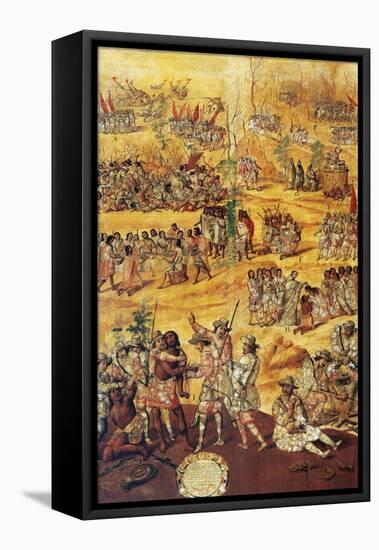 Conquest of Mexico, Spaniards Cut the Hands to the Xicotecas Spies, Museum of America, Madrid-Miguel Gonzalez-Framed Stretched Canvas