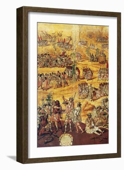 Conquest of Mexico, Spaniards Cut the Hands to the Xicotecas Spies, Museum of America, Madrid-Miguel Gonzalez-Framed Giclee Print