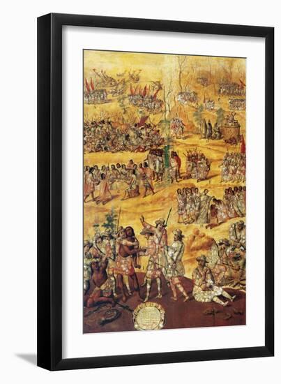 Conquest of Mexico, Spaniards Cut the Hands to the Xicotecas Spies, Museum of America, Madrid-Miguel Gonzalez-Framed Giclee Print