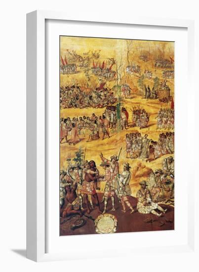 Conquest of Mexico, Spaniards Cut the Hands to the Xicotecas Spies, Museum of America, Madrid-Miguel Gonzalez-Framed Giclee Print