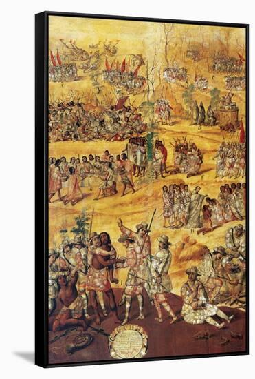 Conquest of Mexico, Spaniards Cut the Hands to the Xicotecas Spies, Museum of America, Madrid-Miguel Gonzalez-Framed Stretched Canvas