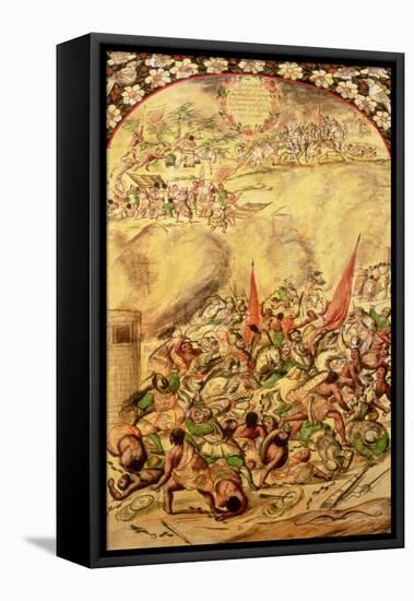 Conquest of Mexico: the Spaniards Retreating, 1st July 1520, 1698-Miguel & Juan Gonzalez-Framed Stretched Canvas