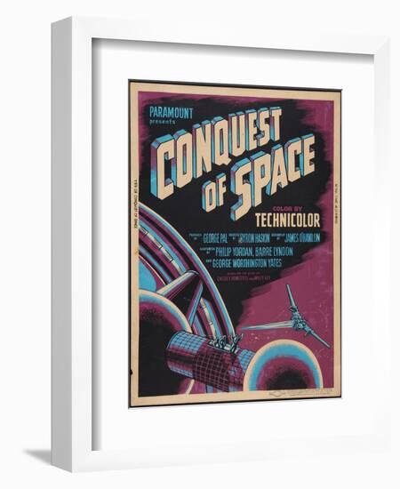 CONQUEST OF SPACE, poster art, 1955.-null-Framed Art Print