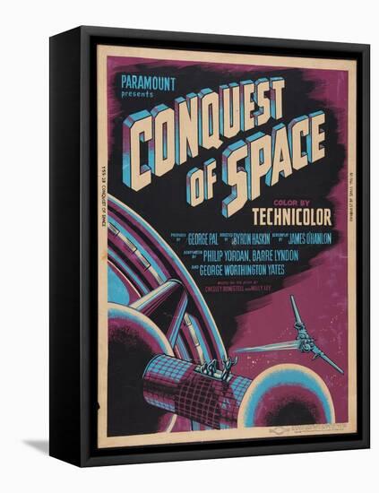 CONQUEST OF SPACE, poster art, 1955.-null-Framed Stretched Canvas