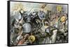 Conquest of the Aztec Capital Tenochtitlan by the Spanish Army of Hernando Cortes, c.1500-null-Framed Stretched Canvas