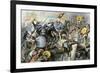 Conquest of the Aztec Capital Tenochtitlan by the Spanish Army of Hernando Cortes, c.1500-null-Framed Giclee Print