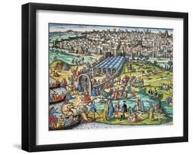 Conquest of Tunis by Charles V, 1535-Franz Hogenberg-Framed Giclee Print