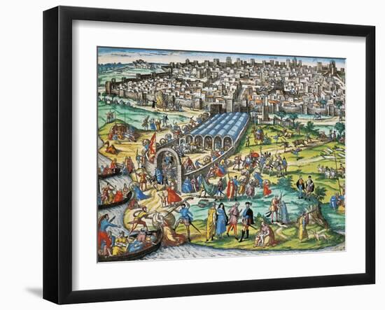 Conquest of Tunis by Charles V, 1535-Franz Hogenberg-Framed Giclee Print